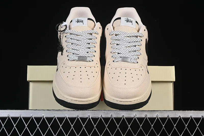 All categories Nk Air Force 1 Air Force series Nk Air Force 1 Low Air Force low-top Nike Air Force 1'07 Low Stusi co-branded beige canvas Air Force 1 low-top casual sneakers XX3168-155